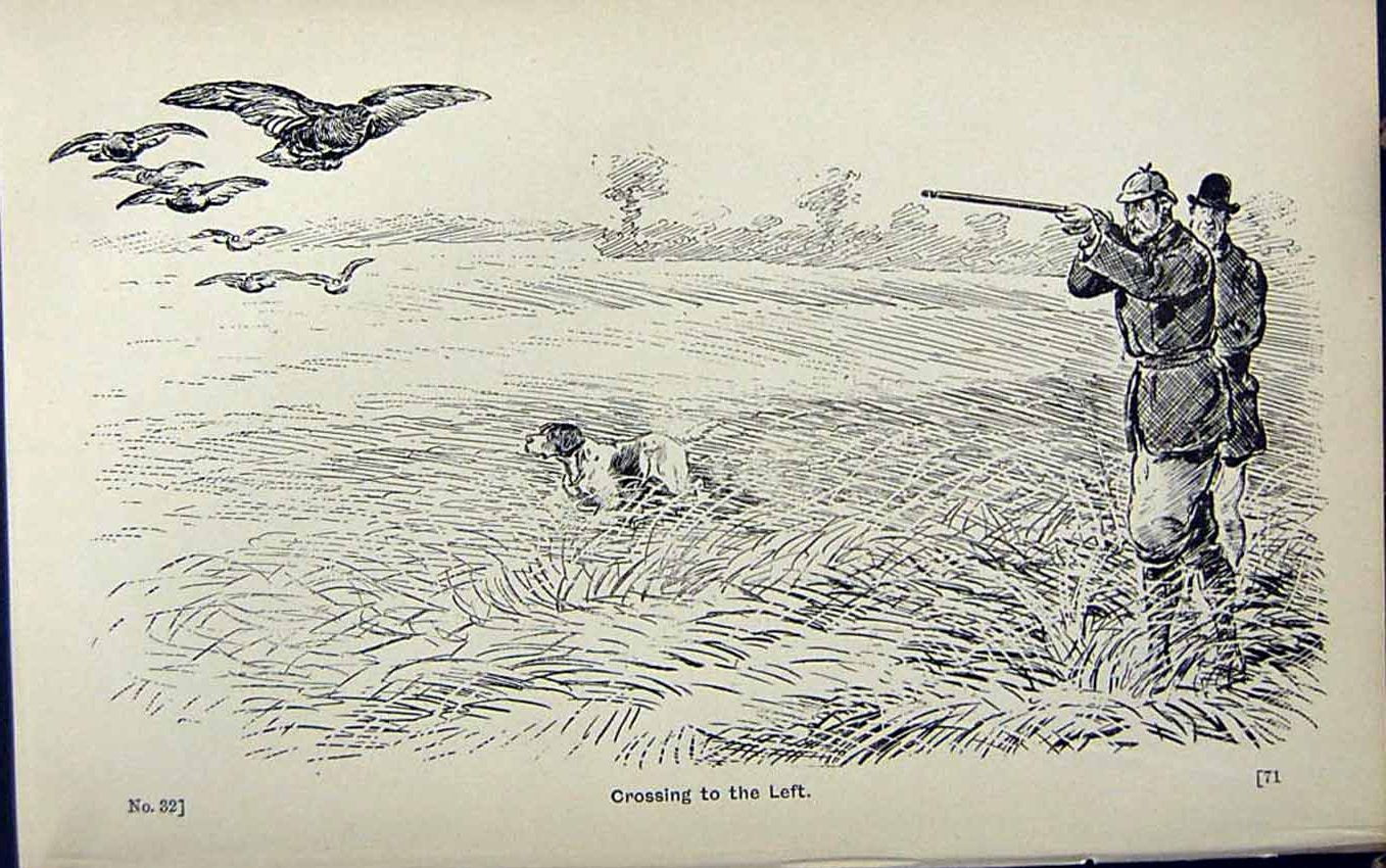 Old Print Ref.831 1889 Art Shooting Charles Lancaster Hunting Birds Sport