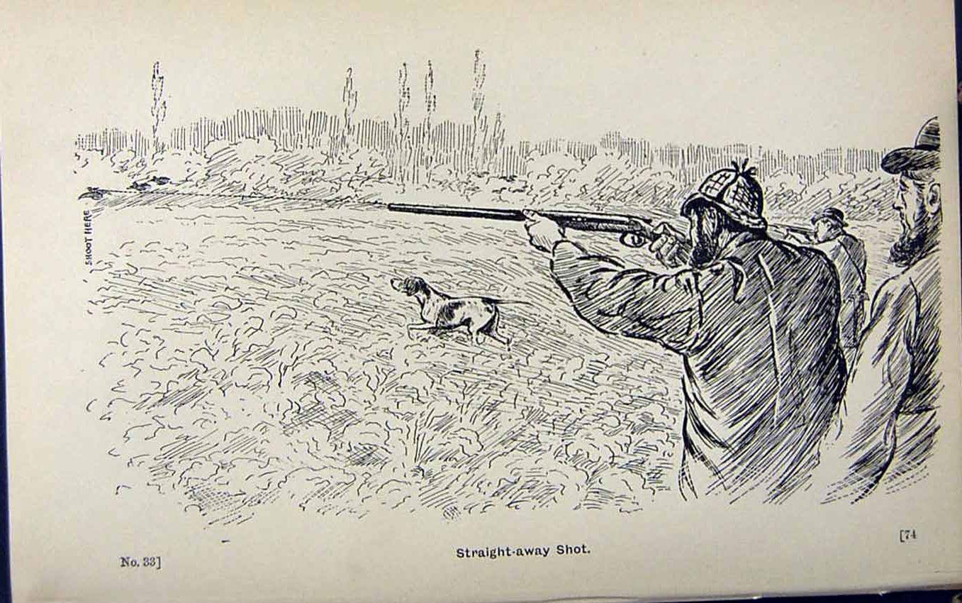 Old Print Ref.832 1889 Art Shooting Charles Lancaster Hunting Sport Birds