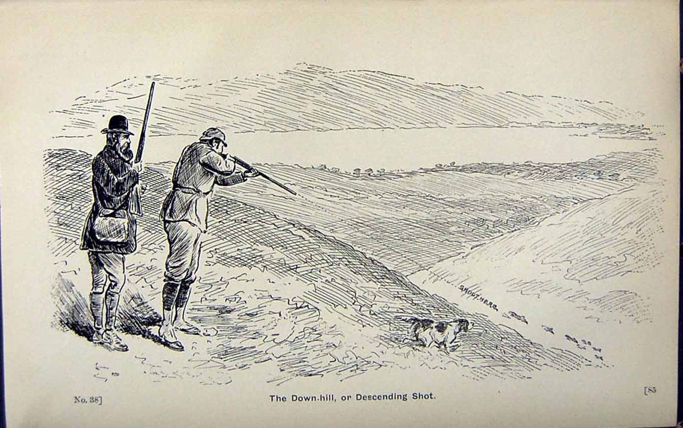 Antique Print *2950 Hunting Hare Sport 1889 Art Shooting Charles Lancaster