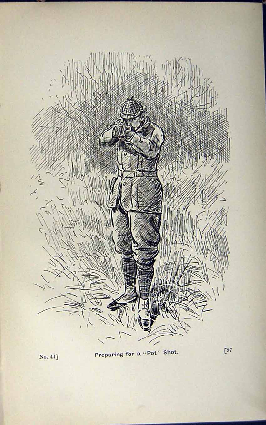 Antique Old Print *2954 1889 Shooting Charles Lancaster Hunting Sport Country