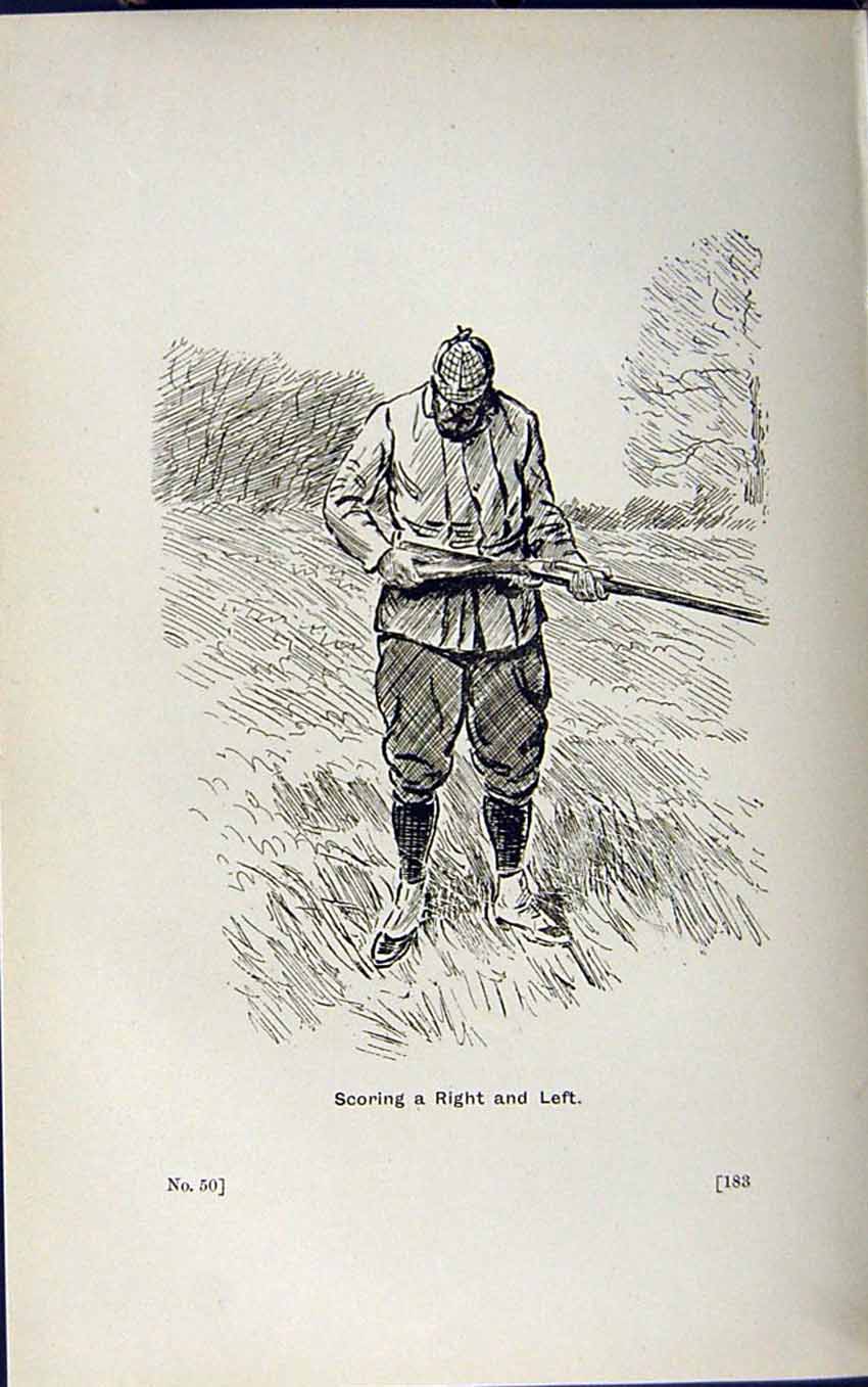 Antique Old Print *2957 1889 Shooting Scoring Right Left Gun Sport Lancaster