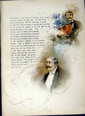 Original Old Antique Print *2968 1900 Colour Men Lady Woman Homes Passing Show