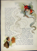 Original Old Antique Print *2969 1900 Colour Man Lady Telephone Communication