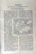 Original Old Vintage Print C1920 Abyssinia Map Chief People Rifles Spears Men