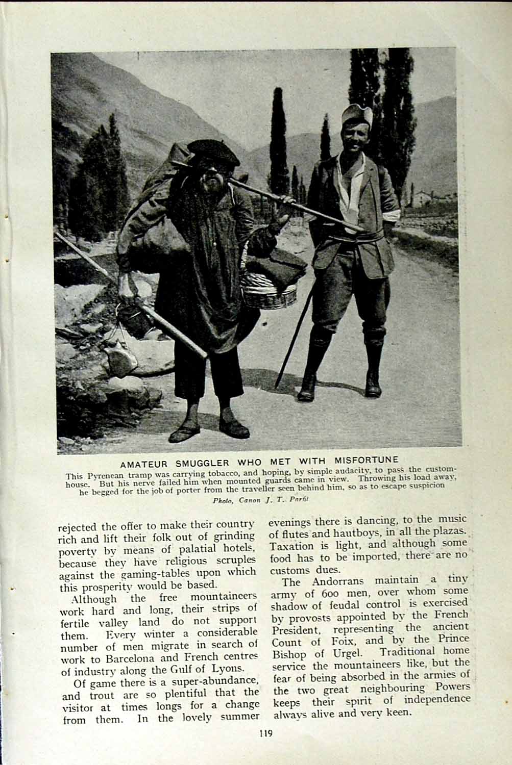 Old Vintage Print C1920 Pyrenean Tramp Tobacco Annam Festival Pantomime 20th