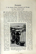 Original Old Vintage Print C1920 Annam Market Woman Basket Yoke Fishing River