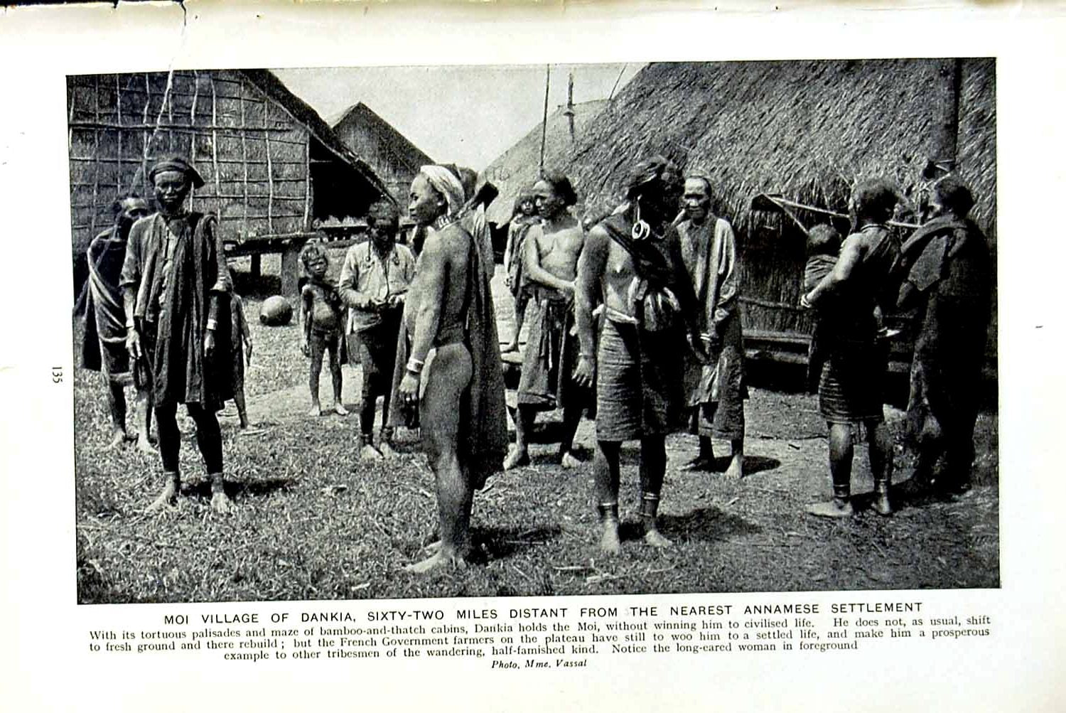 Original Old Vintage Print C1920 Moi Village Dankia Annamese People Dinner Rice