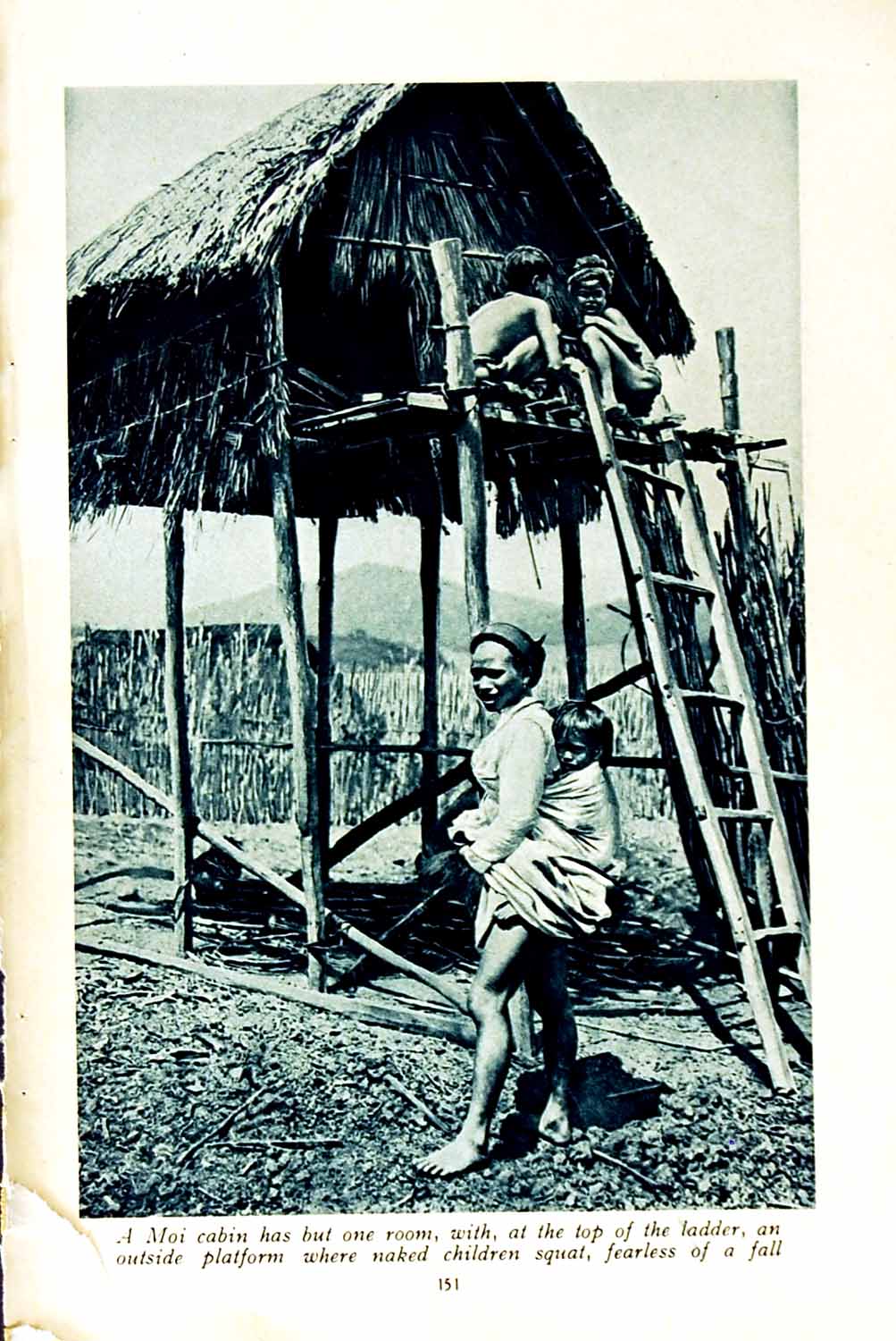 Original Old Vintage Print C1920 Moi Cabin Pagoda Marble Mountain Tourane 20th