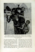 Original Old Vintage Print C1920 Moi Woman Dankia Children Paddy Rice Bamboo