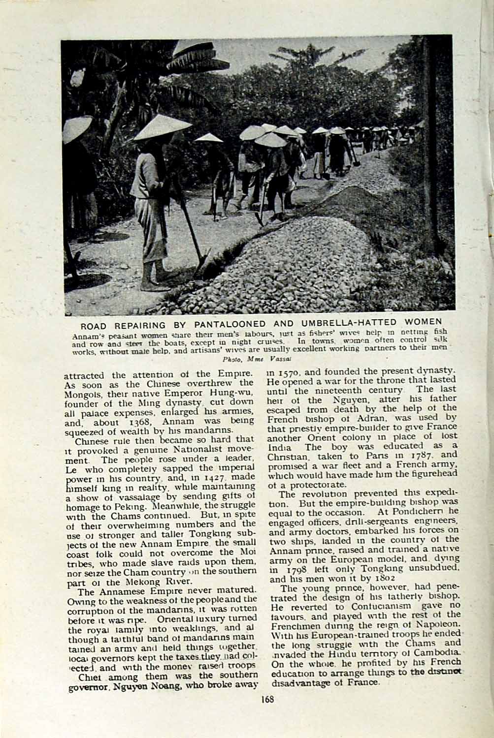 Original Old Vintage Print C1920 Road Pantalooned Umbrella Hatted Women Annan