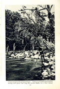 Old Vintage Print C1920 Primeval Australia Fishing Native Savage Spearmen 20th