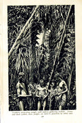 Old Vintage Print C1920 Natives Jungle Trees Karundi Warrior Decorations 20th