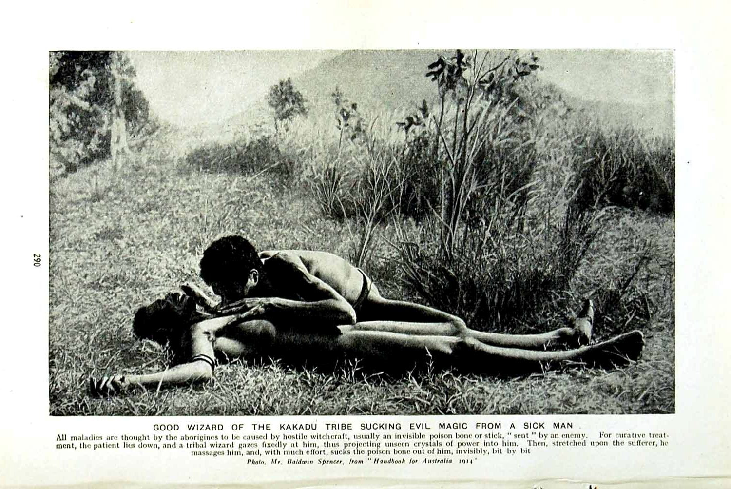 Original Old Vintage Print C1920 Good Wizard Kakadu Tribe Aboriginies Australia