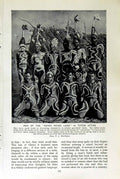 Original Old Vintage Print C1920 Men Never Land Totem Attire People Australia
