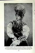 Old Vintage Print C1920 Peasant Girl Carinthian Border Gala Dress Alpine 20th