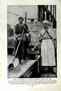 Original Old Vintage Print C1920 Women Vienna Working Mixing Cement Austria