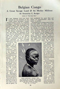 Original Old Vintage Print C1920 Scar-Adorned Congo Girl Ikelemba Rattle Drums