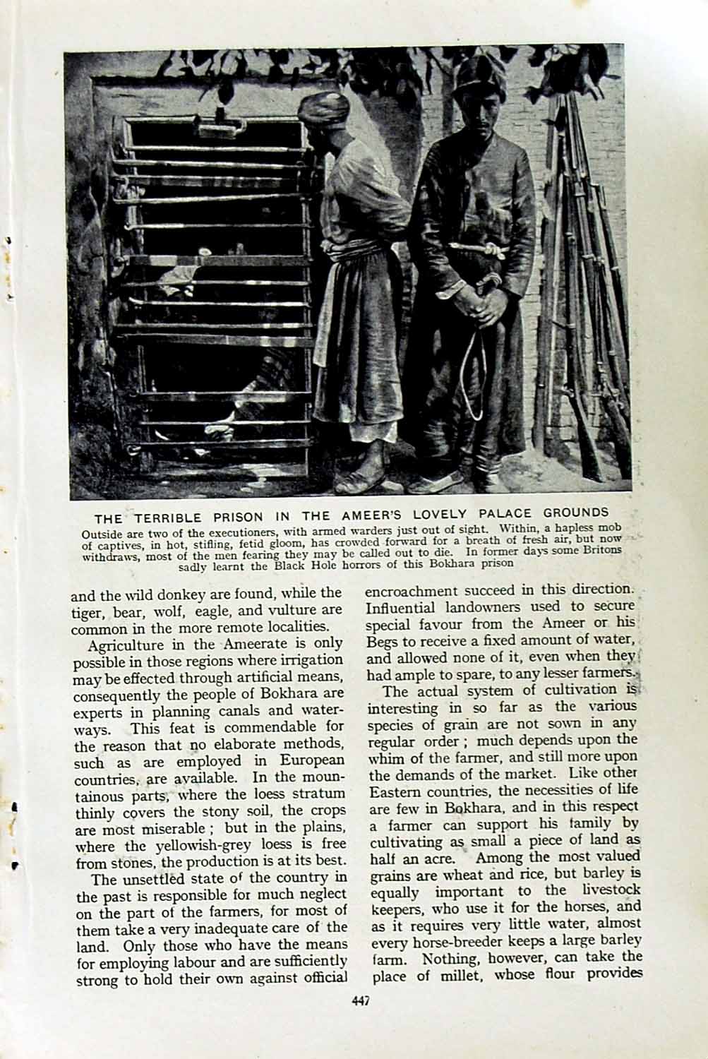 Original Old Vintage Print C1920 Bokhara Prison Ameer Palace Sart Donkeymen