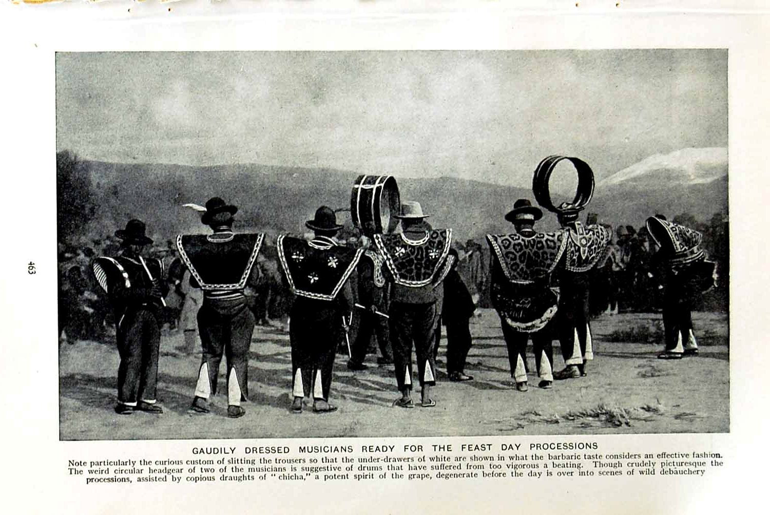 Old Vintage Print C1920 Musicians Bolivia Processions Chola La Paz Lady 20th