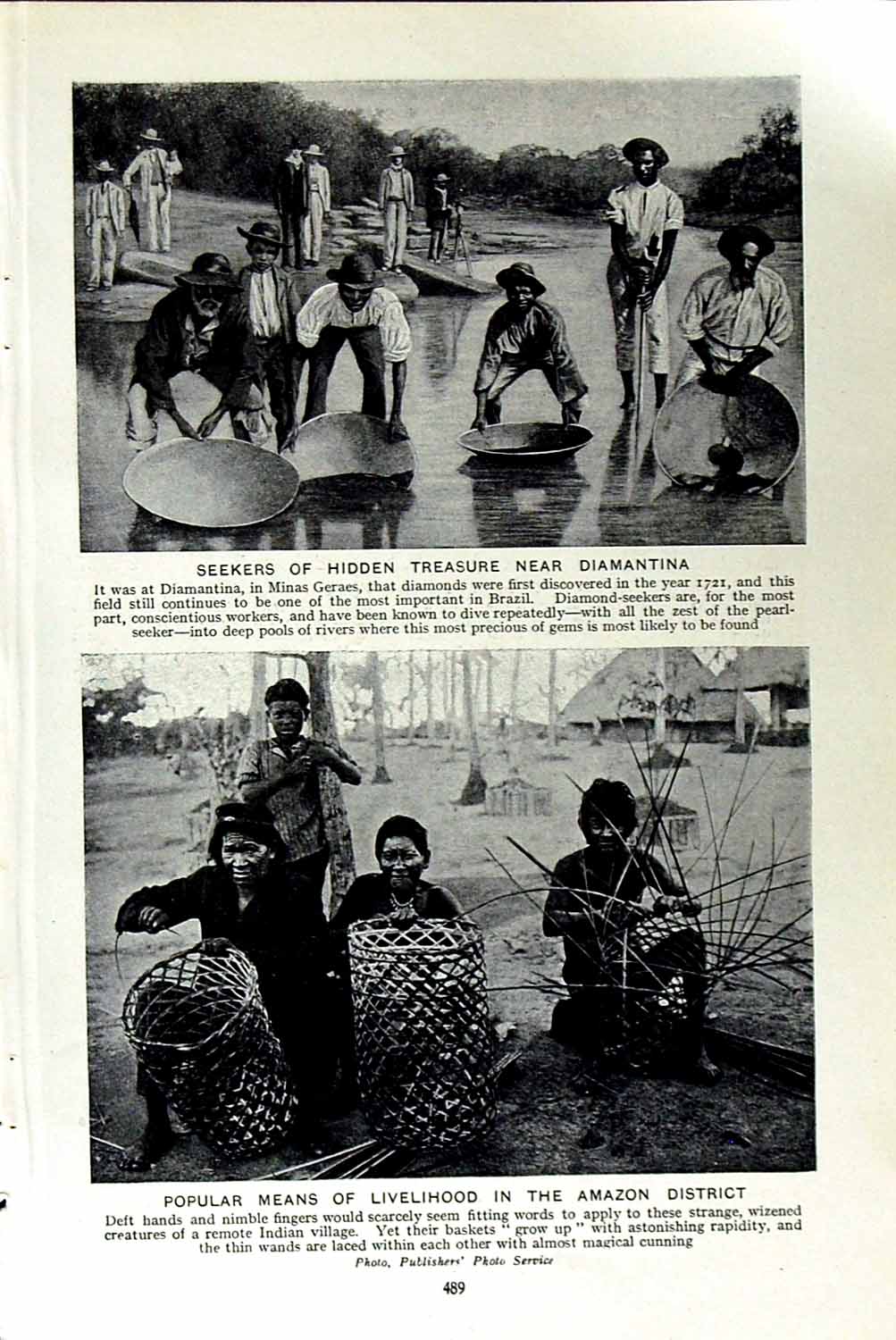 Original Old Vintage Print C1920 Diamantina Minas Geraes Amazon Manioc Cassava