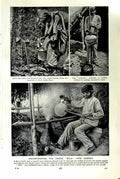 Original Old Vintage Print C1920 Fire Latex Rubber Milk American Indians Africa