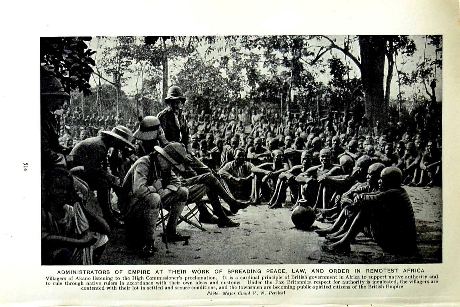 Old Vintage Print C1920 Administrators Empire Africa Akano Native People 20th
