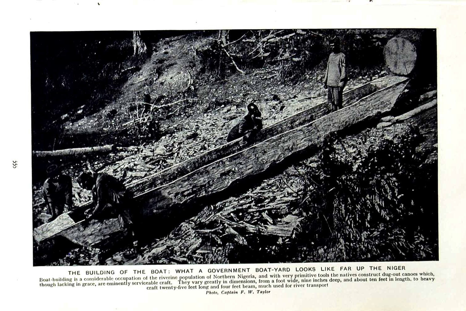 Original Old Vintage Print C1920 Boat Yard Building Niger River Africa Plaiting