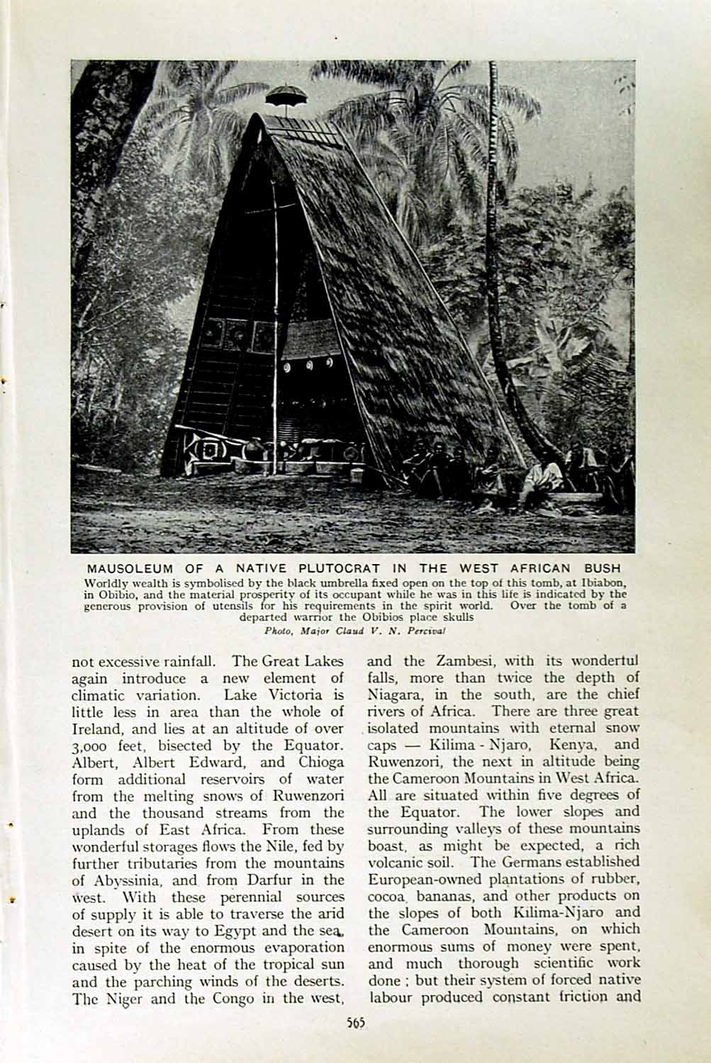 Old Vintage Print C1920Mausoleum Plutocrat Africa Ibiabon Nigerian Doctor 20th