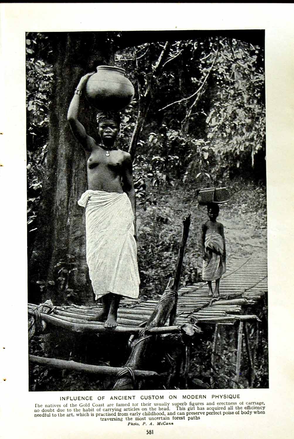 Original Old Vintage Print C1920 Natives GCoast Potter Clay Woman Industry 20th