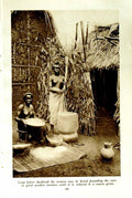 Original Old Vintage Print C1920 Women Corn Mortars Grain Africa Miller Gaman