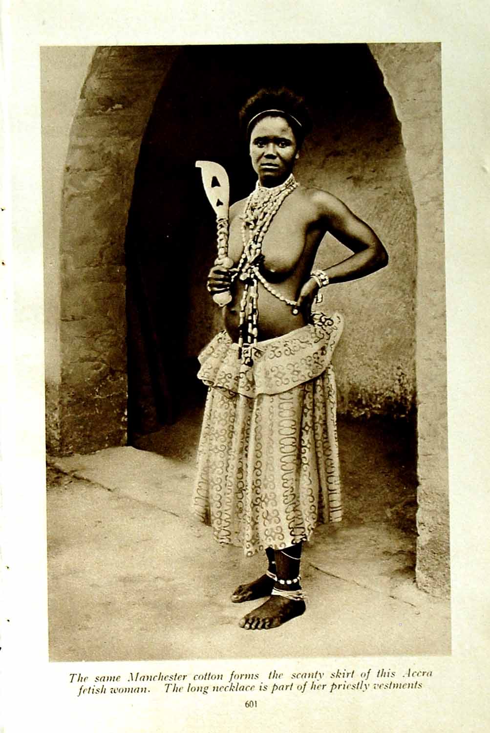Original Old Vintage Print C1920 Manchester Cotton Accra Woman Africa Buntuku