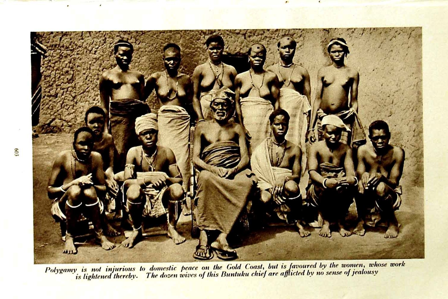 Original Old Vintage Print C1920 Polygamy Gols Coast Africa Buntuku Woman 20th