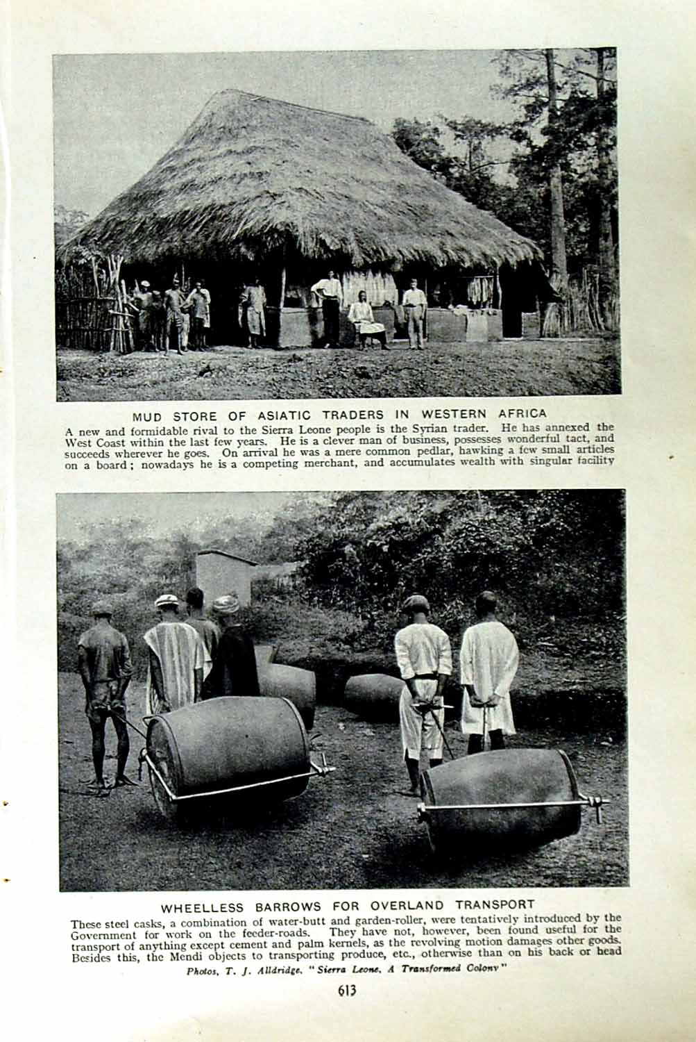 Old Vintage Print C1920 Mud Store Asiatic Africa Mandingo Cotton Traders 20th