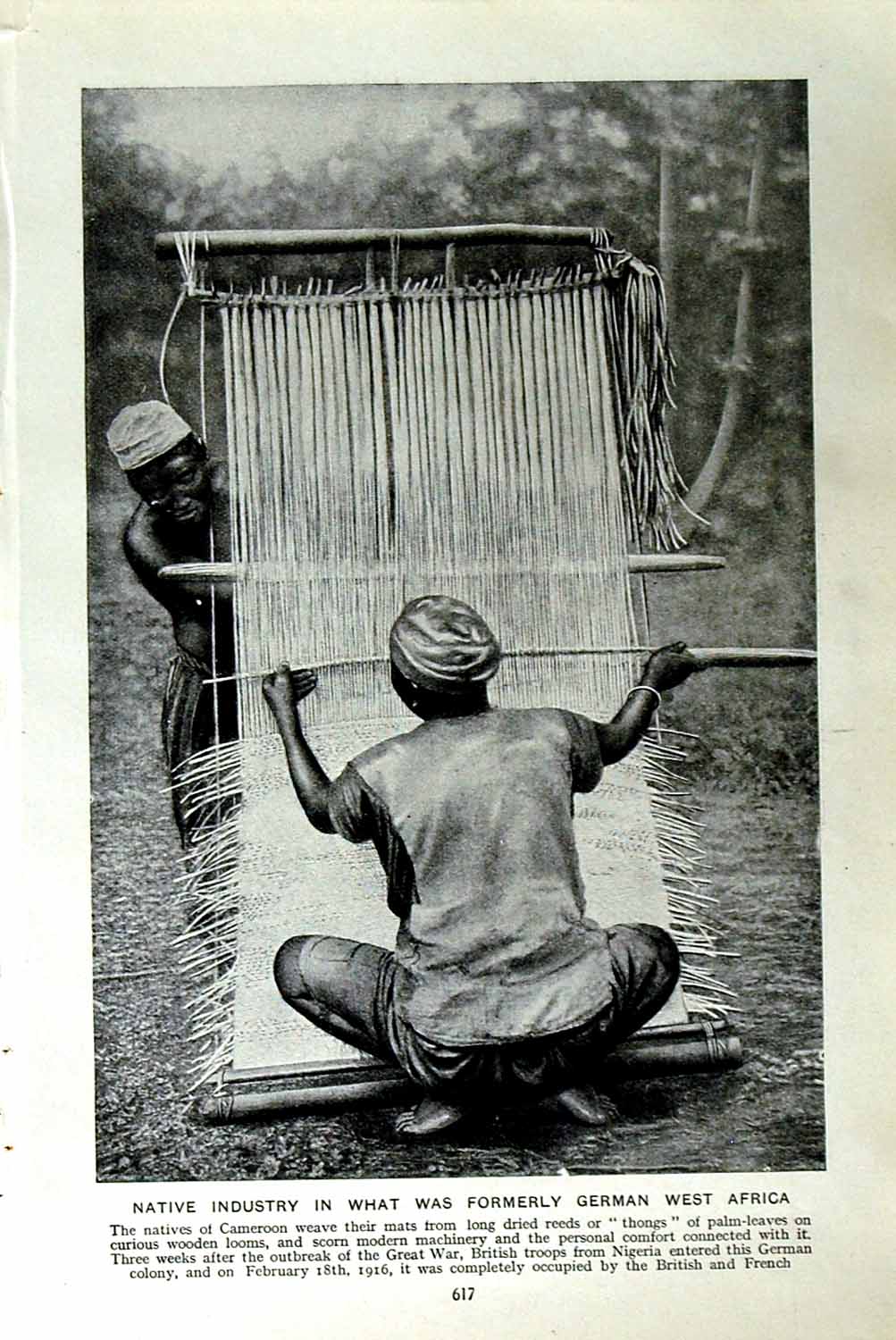 Original Old Vintage Print C1920 Native Industry Africa Cameroon Latuka Tribe
