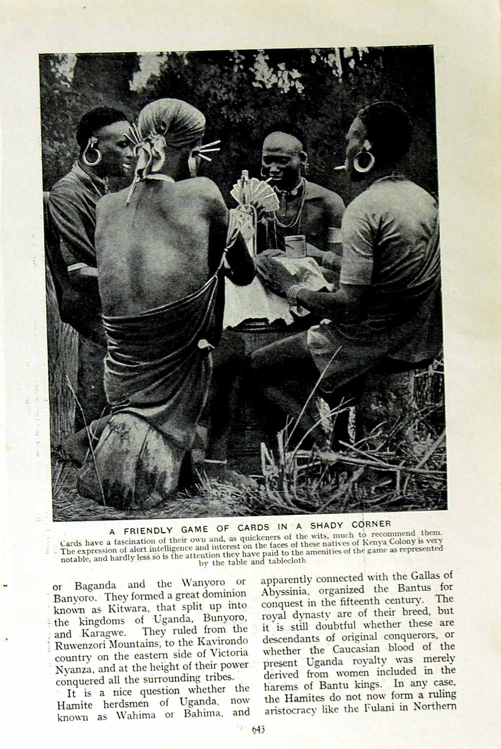 Old Vintage Print C1920 Natives Kenya Africa Masai Warriors Panoply Arms 20th
