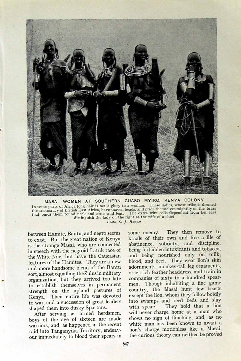 Original Old Vintage Print C1920 Masia Women Guaso Myiro Kenya Africa Wakambi