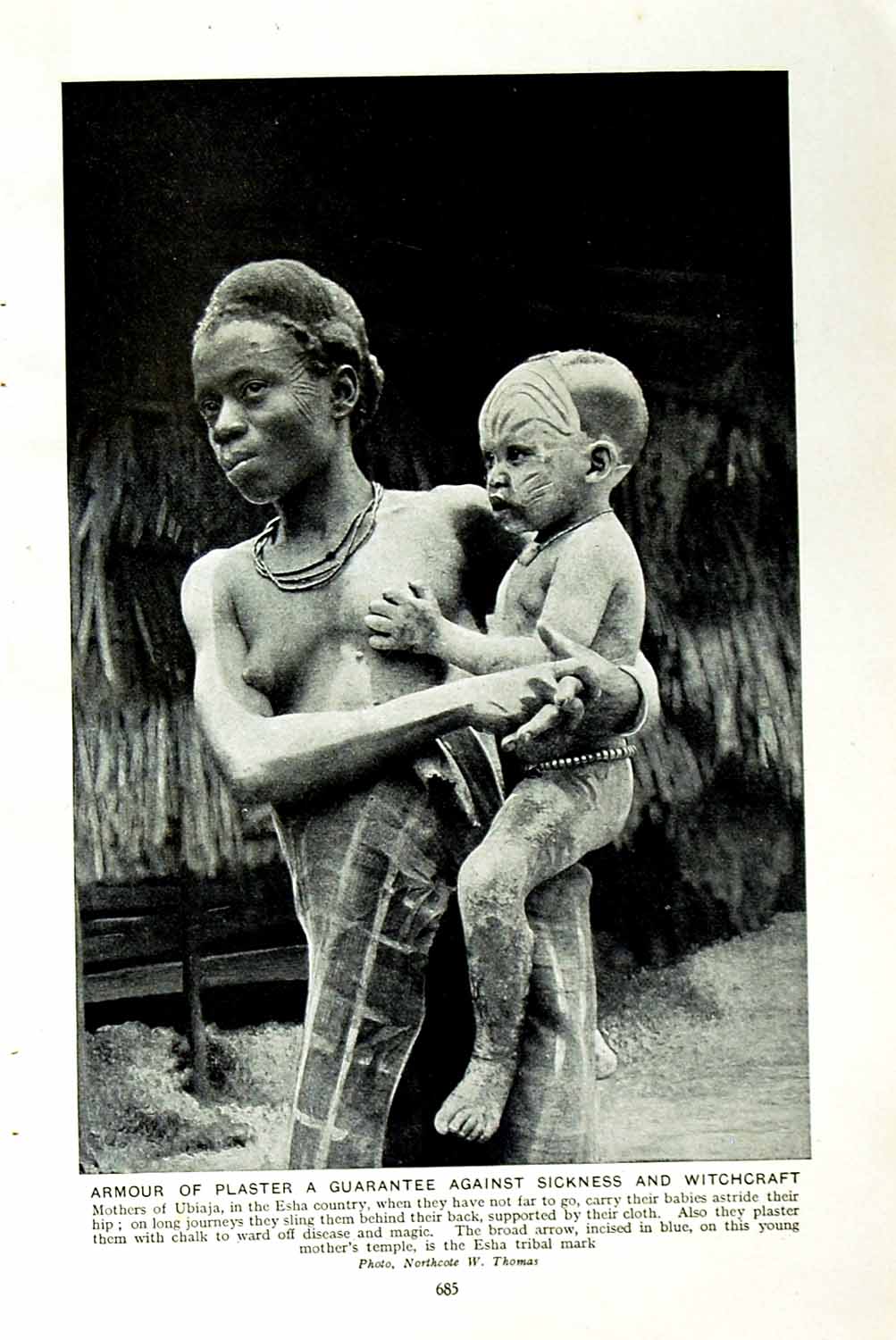 Old Vintage Print C1920 Woman Ubiaja Esha Baby Africa Ceremony Kukuruku 20th