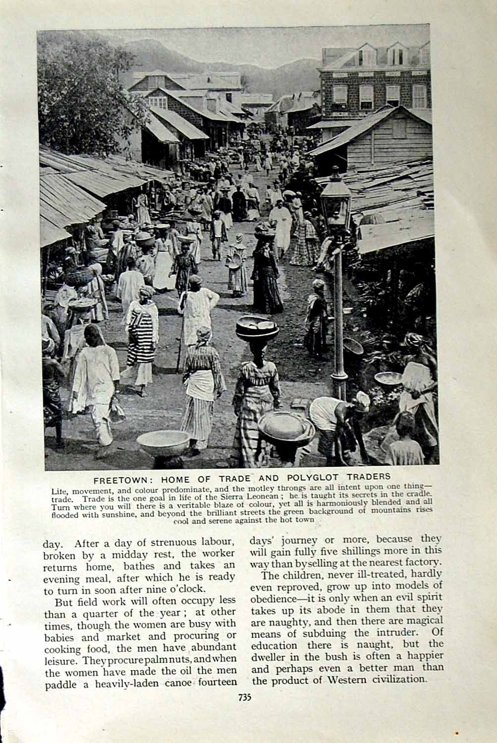 Original Old Vintage Print C1920 Freetown Jamaica Polyglot Kalima Mahomedan