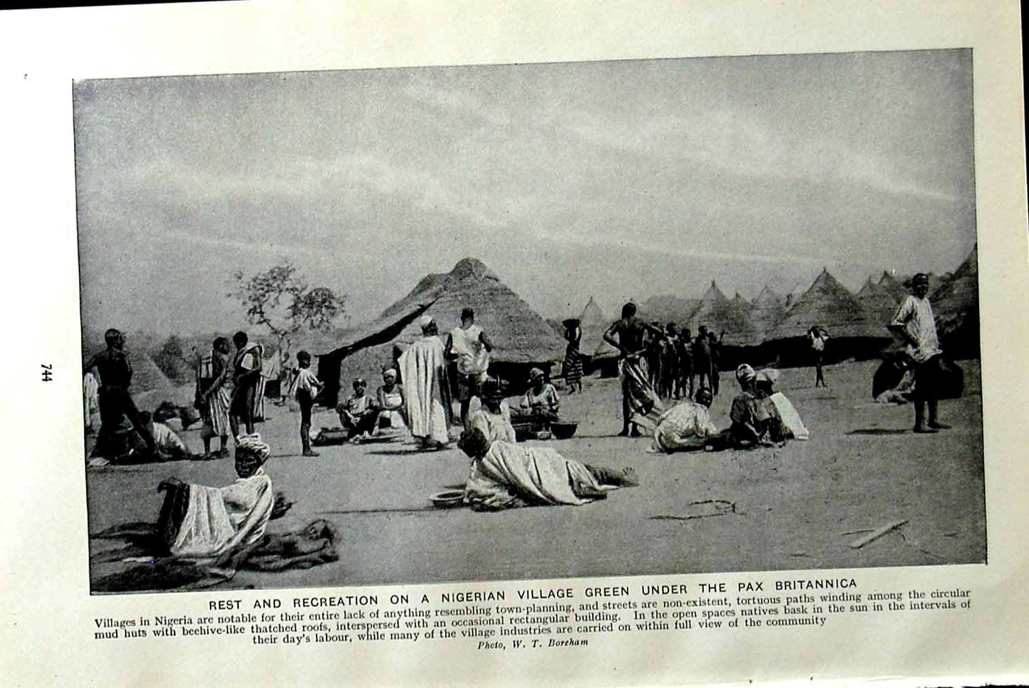 Original Old Vintage Print C1920 Nigerian Village Pax Britannica Africa People
