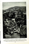 Old Vintage Print C1920 Washerwomen River Vincent Lucia Colombus Castries 20th