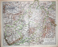 Original Old Antique Print Meyers German Atlas 1900 Map Umgebung Hessen Nassau