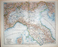 Old Antique Print Meyers German Atlas 1900 Map Italy Italien Corsica Elba 20th