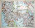 Original Old Antique Print Meyers German Atlas 1900 Map Turkey Turkisches Reich
