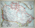 Old Antique Print Meyers German Atlas 1900 Map Nordamerika North America 20th