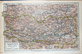 Original Old Antique Print Meyers Atlas 1900 Map Karnten Krain Salzburg Steier