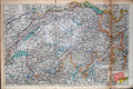 Old Antique Print Meyers Atlas 1900 Map Bern Germany Basel Besancon Gene 20th