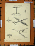 Original Old Antique Print C1800-1870 Aeronautical Machines Balloons 19th