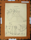 Original Old Antique Print C1800-1870 Quadrant Robinson Hadley Instrument 19th