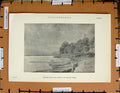 Original Old Antique Print C1800-1870 Photography Lake Boats Trees 19th Century