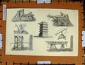Original Old Antique Print C1800-1870 Ancient Artillery Weapons War 19th